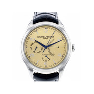 Montre d'occasion Baume et Mercier Clifton homme automatique acier bracelet cuir noir