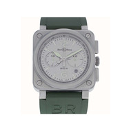 Montre d'occasion Bell & Ross BR03-94 homme automatique acier bracelet caoutchouc vert