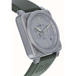 Montre d'occasion Bell & Ross BR03-94 homme automatique acier bracelet caoutchouc vert - vue D2