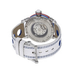 Montre d'occasion BRM GF7-38 homme automatique acier bracelet cuir blanc - vue 3