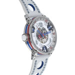 Montre d'occasion BRM GF7-38 homme automatique acier bracelet cuir blanc - vue D2