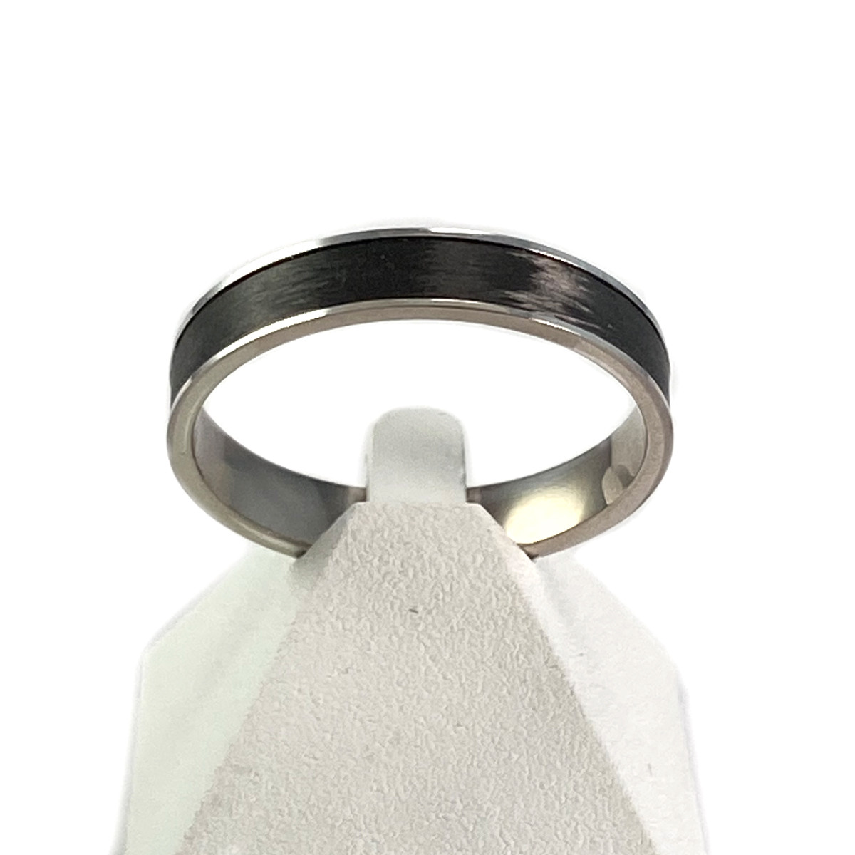 Bague d'occasion or 750 blanc carbone
