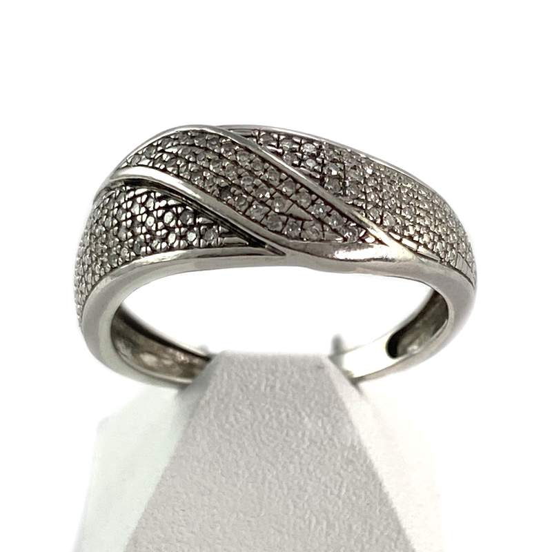 Tweedehands ring van 375 witgoud met diamant - afbeelding 1