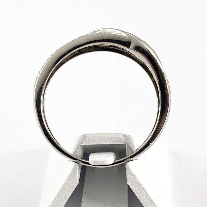Tweedehands gouden ring 375 witte diamant - bekijk 3
