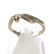 Bague d'occasion or 375 2 tons diamant