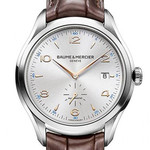 Montre d'occasion Baume et mercier Clifton homme automatique acier bracelet cuir noir - vue 1