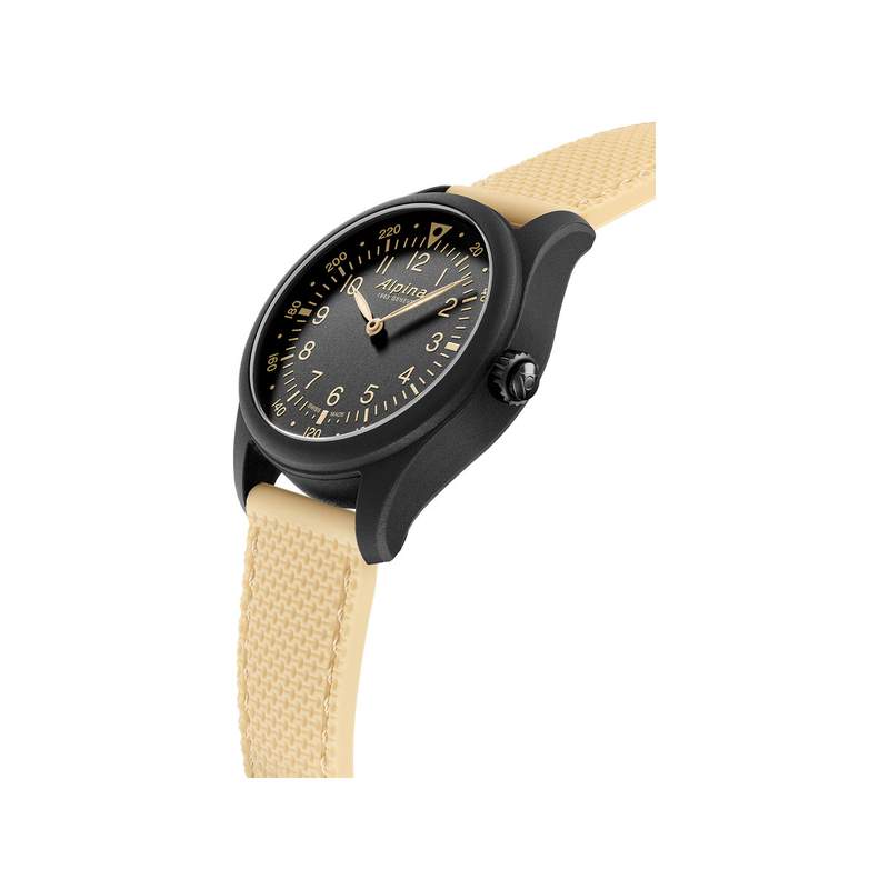 Montre d'occasion Alpina StartimerX homme connectée fibre de verre bracelet caoutchouc jaune - vue 2