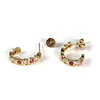 Boucles d'oreilles d'occasion or 585 jaune diamants et rubis - vue V4