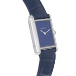 Montre d'occasion Cartier Tank mixte acier bracelet cuir bleu - vue D2