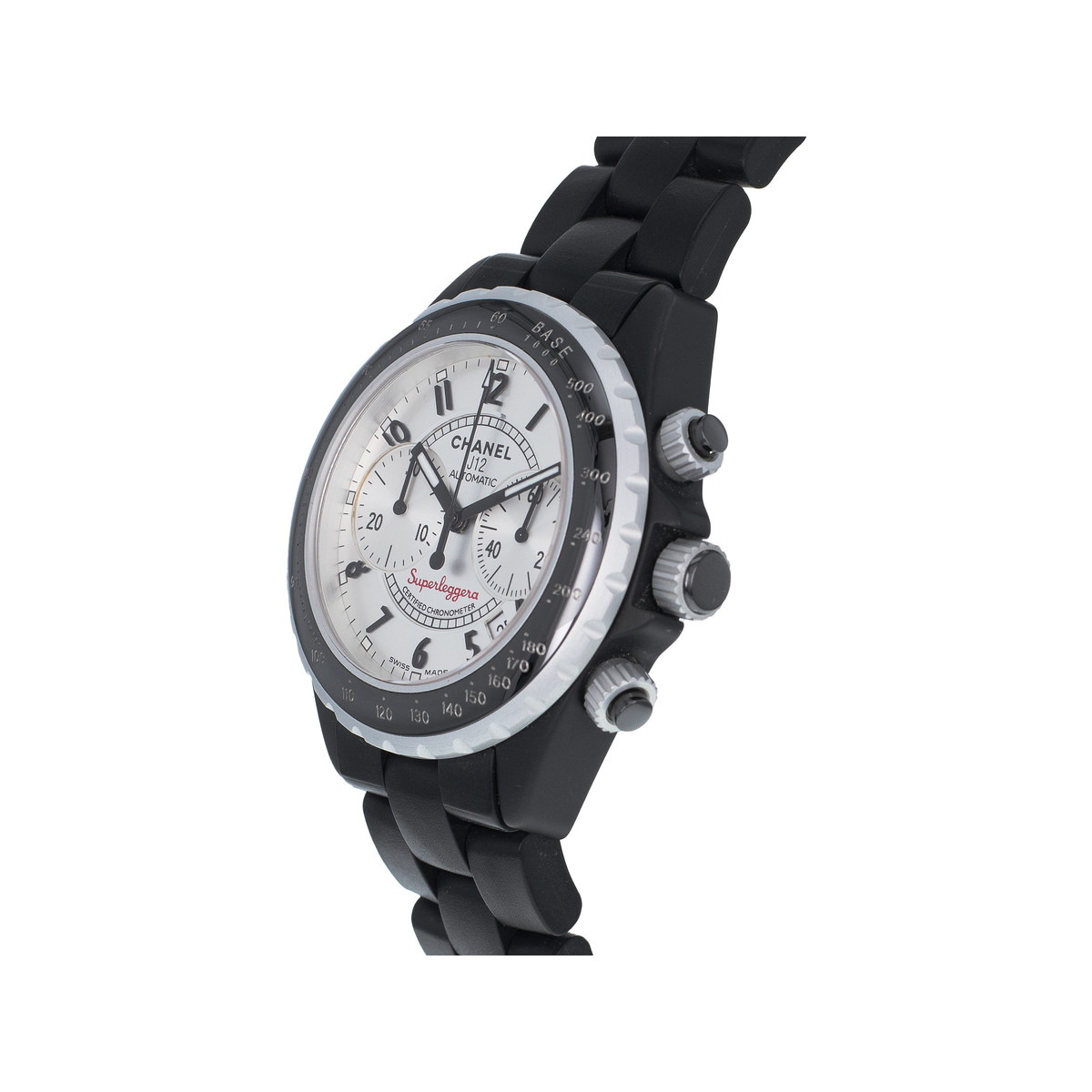 Montre d'occasion Chanel J12 Superleggera mixte chronographe céramique noire - vue 2