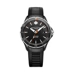 Montre d'occasion Baume et Mercier Clifton homme automatique acier bracelet caoutchouc noir - vue D1