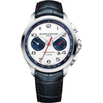 Montre d'occasion Baume et Mercier Clifton homme chronographe automatique acier bracelet cuir noir - vue D1