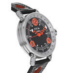 Montre d'occasion BRM V6-44 homme acier bracelet cuir noir - vue D2