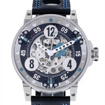 Montre d'occasion BRM V6-44 homme automatique acier bracelet cuir noir - vue 1