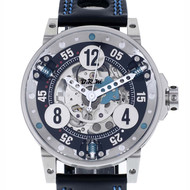Montre d'occasion BRM V6-44 homme automatique acier bracelet cuir noir