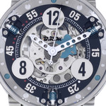 Montre d'occasion BRM V6-44 homme automatique acier bracelet cuir noir - vue D1