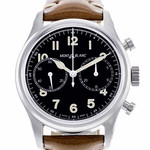 Montre d'occasion Montblanc 1858 homme chronographe automatique acier bracelet cuir marron - vue 1