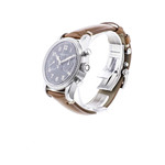 Montre d'occasion Montblanc 1858 homme chronographe automatique acier bracelet cuir marron - vue 2