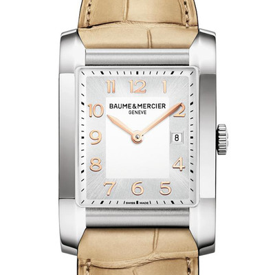 Montre d'occasion Baume et Mercier Hampton femme acier bracelet cuir marron - vue 1