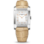 Montre d'occasion Baume et Mercier Hampton femme acier bracelet cuir marron - vue D1