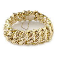 Bracelet d'occasion or 750 jaune maille américaine 18 cm
