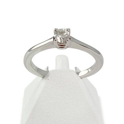 Solitaire d'occasion or 750 blanc diamant - vue 1