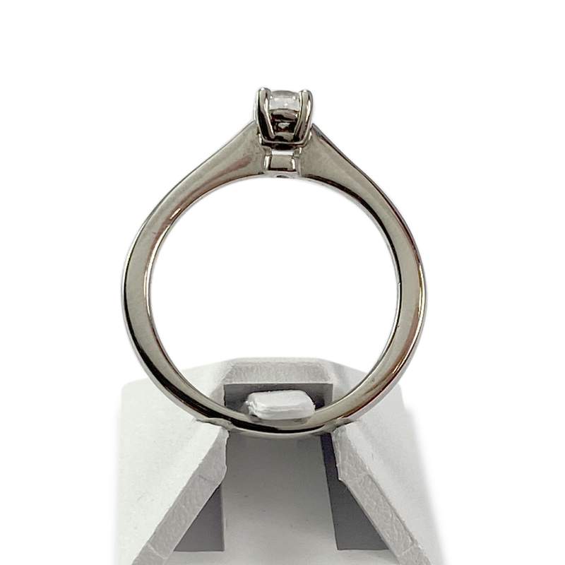 Solitaire d'occasion or 750 blanc diamant - vue 3