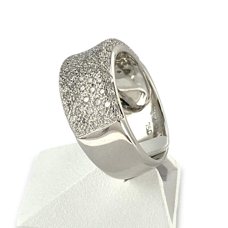 Bague d'occasion or 750 blanc diamants - vue 2