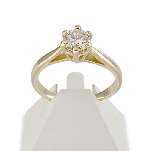 Solitaire d'occasion or 750 jaune diamant