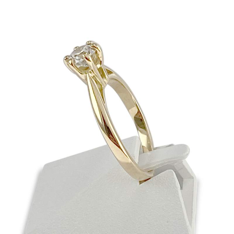 Solitaire d'occasion or 750 jaune diamant - vue 2