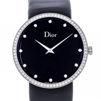 Montre d'occasion Dior D femme acier bracelet textile noir