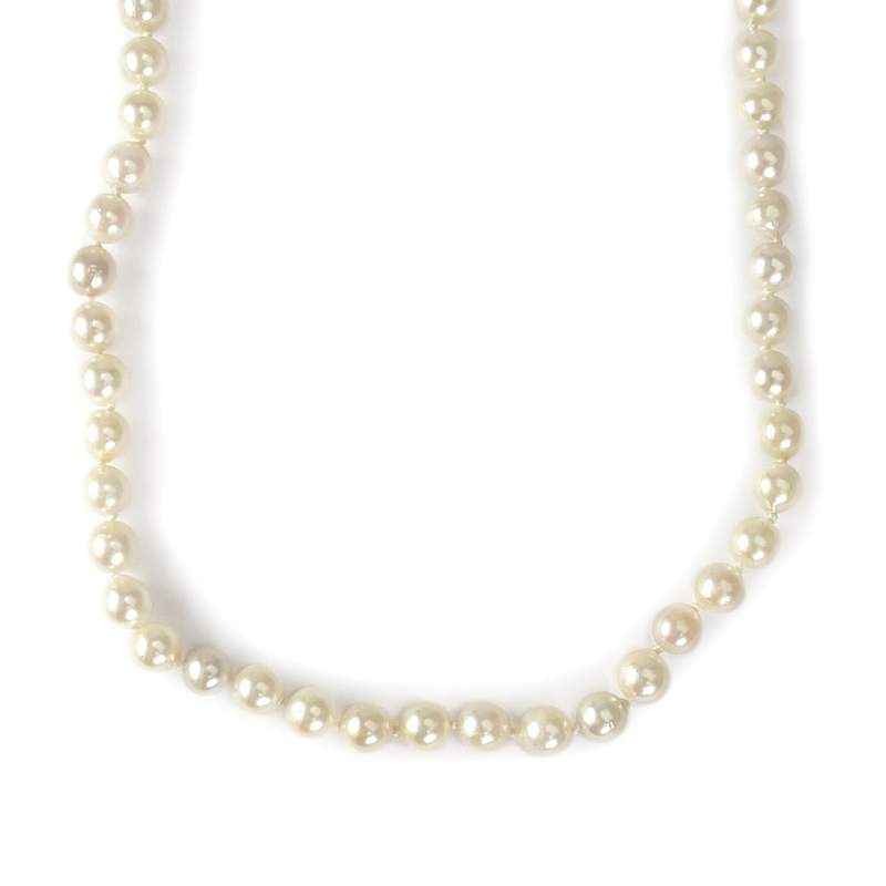 Collier d'occasion en or 750, perles de culture du japon, 45 cm - vue 1
