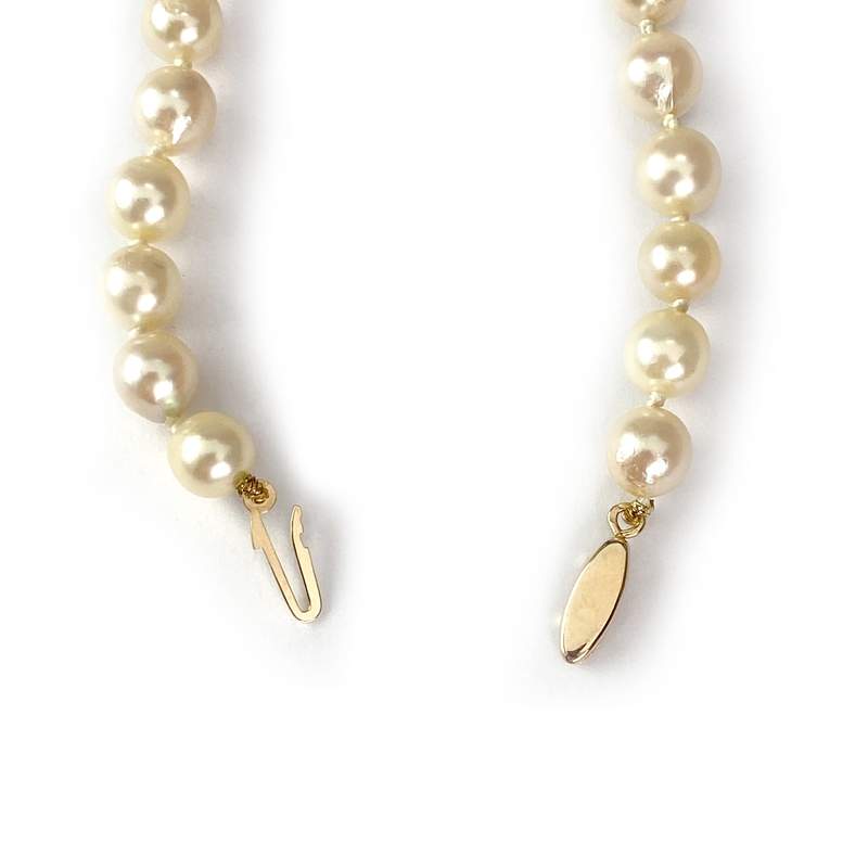 Collier d'occasion en or 750, perles de culture du japon, 45 cm - vue 3