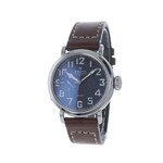 Montre d'occasion Zenith Pilot homme automatique acier bracelet cuir marron - vue D1