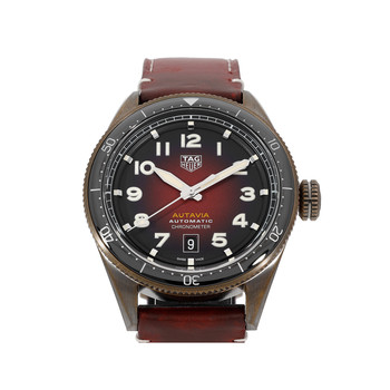 Montre d'occasion TAG HEUER Autavia homme automatique acier bracelet cuir marron