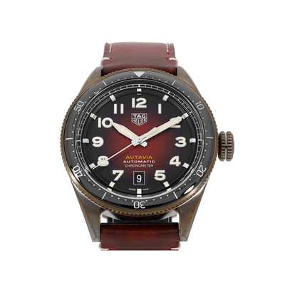 Montre d'occasion TAG HEUER Autavia homme automatique acier bracelet cuir marron - vue 1