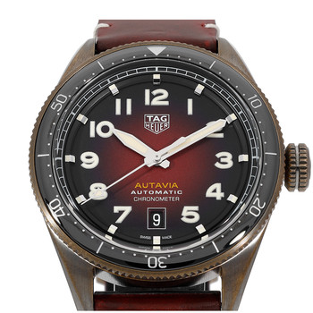 Montre d'occasion TAG HEUER Autavia homme automatique acier bracelet cuir marron