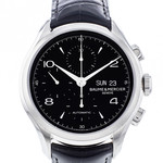 Montre d'occasion Baume & Mercier Clifton homme chronographe automatique acier bracelet cuir noir - vue 1