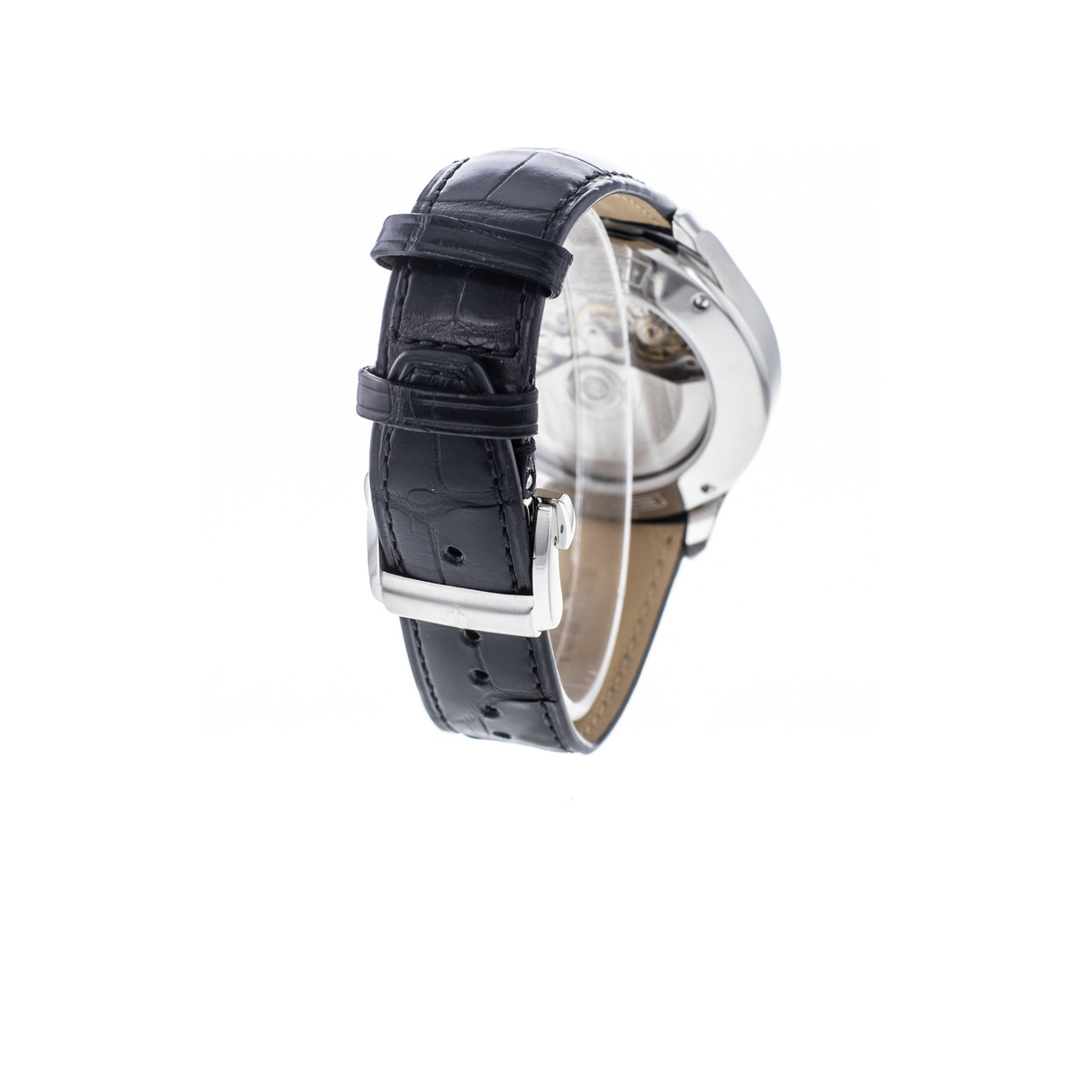 Montre d'occasion Baume & Mercier Clifton homme chronographe automatique acier bracelet cuir noir - vue 3