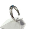 Bague d'occasion or 375 blanc topaze bleue traitée et diamants - vue V2
