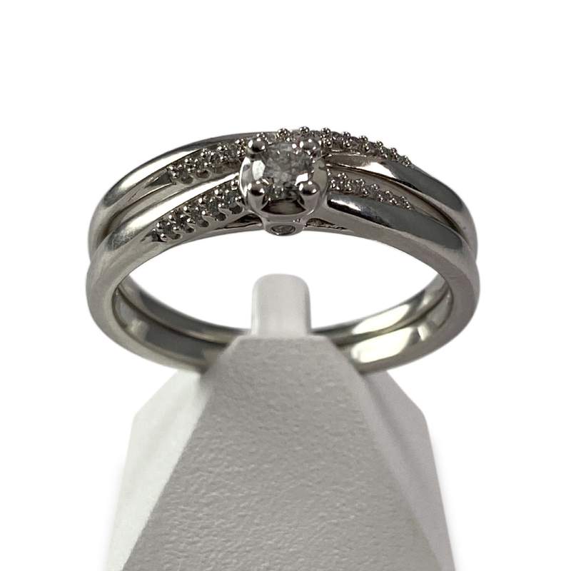 Bague duo d'occasion or 750 diamant - vue 1