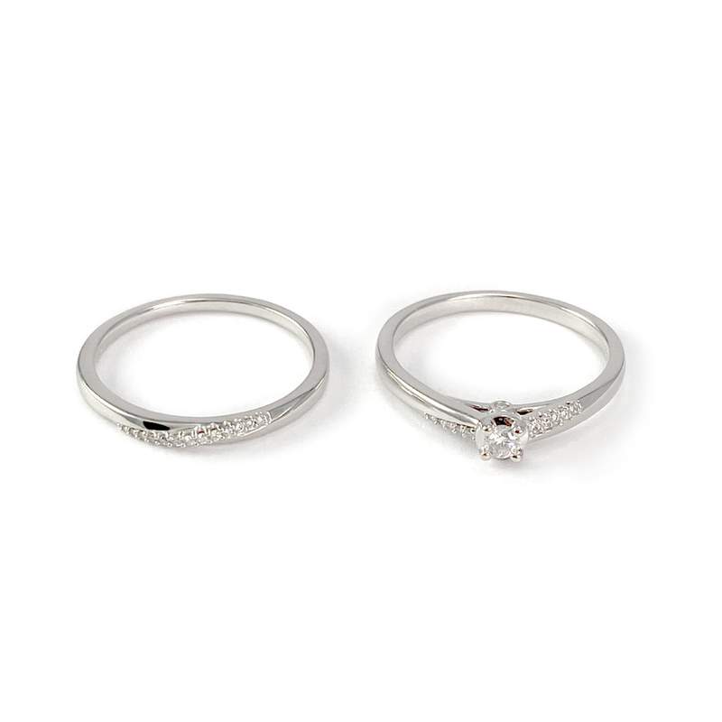 Bague duo d'occasion or 750 diamant - vue 6