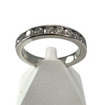 Bague d'occasion demi-tour or 750 blanc diamants - vue 1