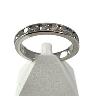 Bague d'occasion demi-tour or 750 blanc diamants