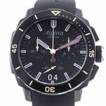Montre d'occasion Alpina Seastrong homme chronographe acier bracelet caoutchouc noir - vue 1