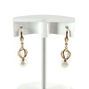 Boucles d'oreilles d'occasion or 750 jaune perles de culture de chine diamants - vue V3
