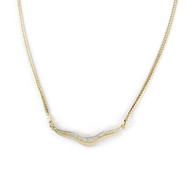 Collier d'occasion or 750 2 tons diamants 42 cm