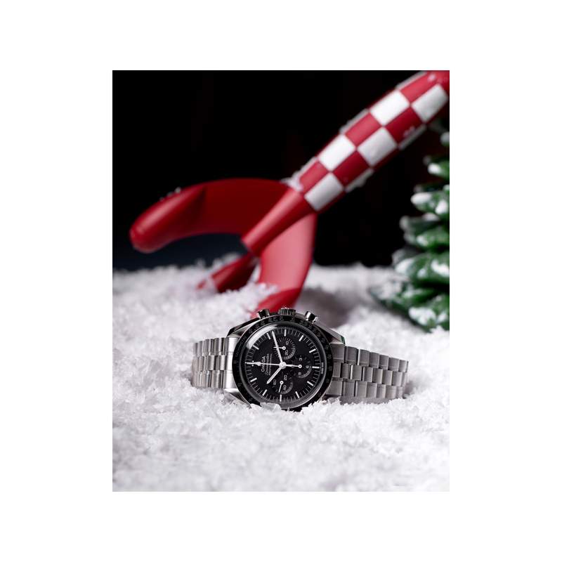 Montre d'occasion Omega Speedmaster homme chronographe mécanique acier - vue D4