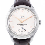 Montre d'occasion Baume et Mercier Clifton homme automatique acier bracelet cuir marron - vue 1
