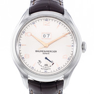 Montre d'occasion Baume et Mercier Clifton homme automatique acier bracelet cuir marron